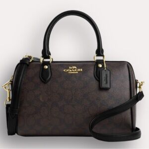 Coach Brown Crossbody Bag with Gold Accents
